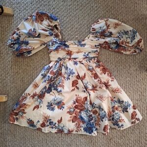 A&F Poplin Puff sleeve mini dress